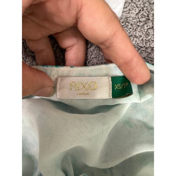 RIXO London Helena Top Blouse Smocked Puff Sleeve Coquette Cottage, XS - Picture 8 of 10